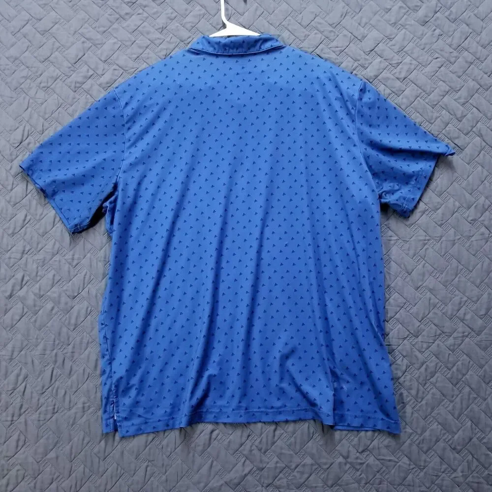 Adidas Polo Golf Shirt Mens 2XL Blue Performance‎ Fit Short Sleeve Collared